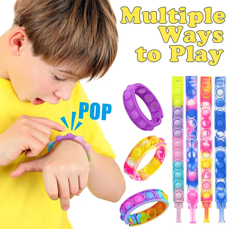 Bracelete Pop It Colorido – Brinquedo Sensacional para Crianças e Adolescentes