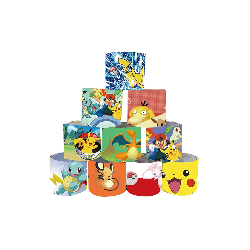 Pulseiras Pokémon Coloridas - Conjunto com 6 Modelos