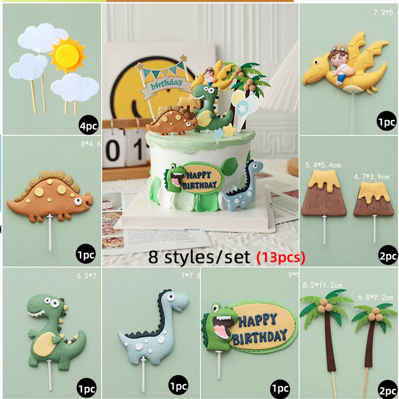 Topo de Bolo Dinossauro com Balões - Festa Infantil