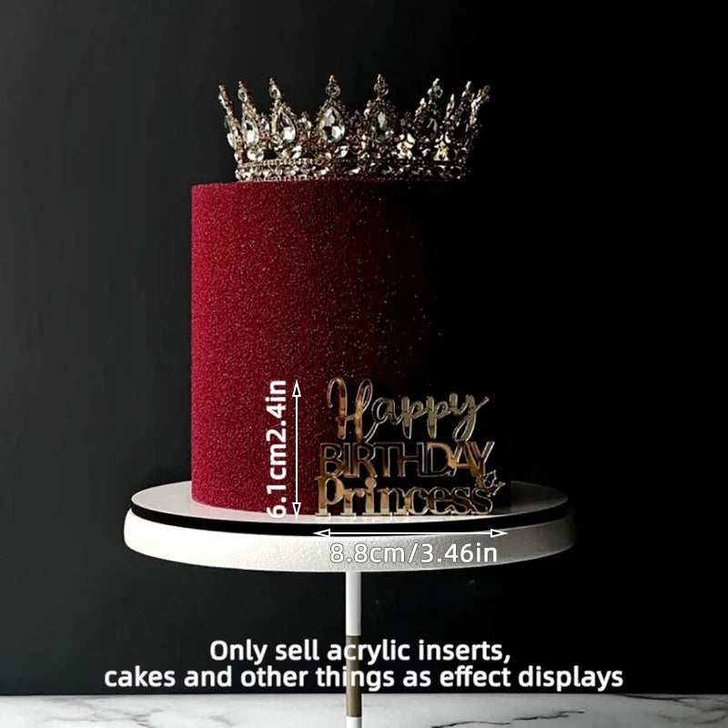 Topo de Bolo Princesa com Coroa - Decoração de Aniversário