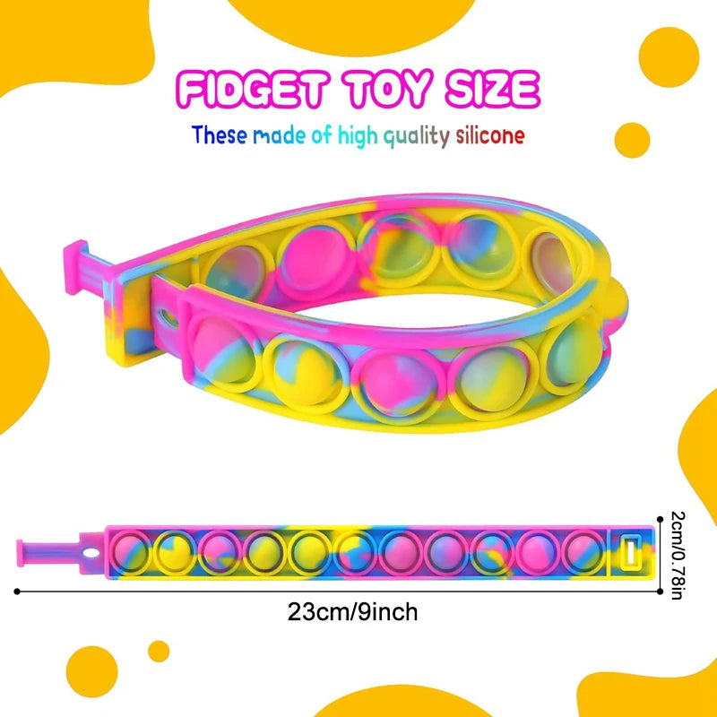 Bracelete Pop It Colorido – Brinquedo Sensacional para Crianças e Adolescentes