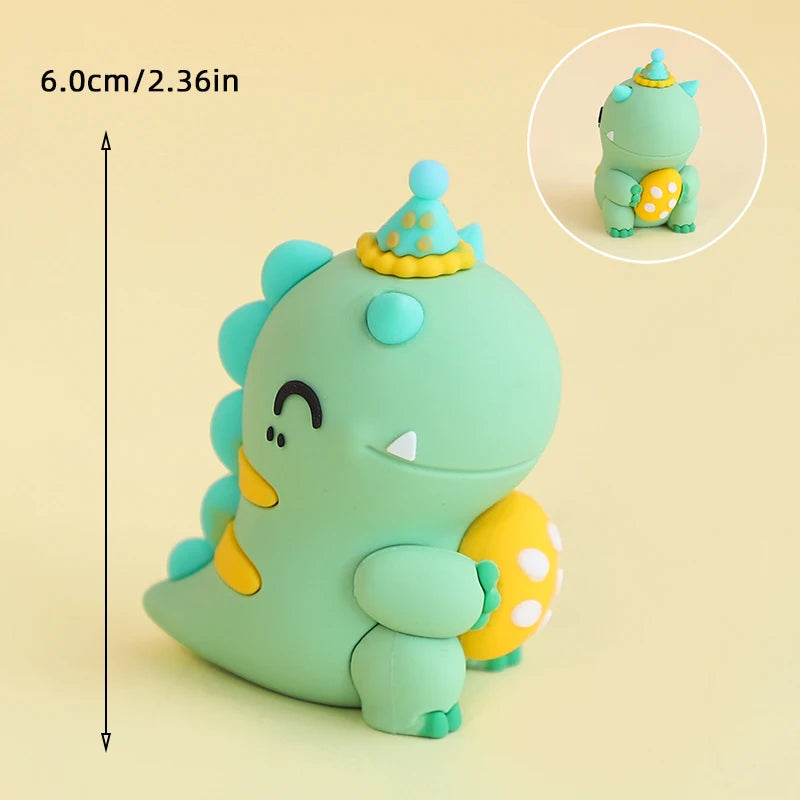 Topper de Bolo Dinossauro com Arco-Íris - Festa Infantil