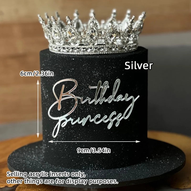 Topo de Bolo Princesa com Coroa - Decoração de Aniversário