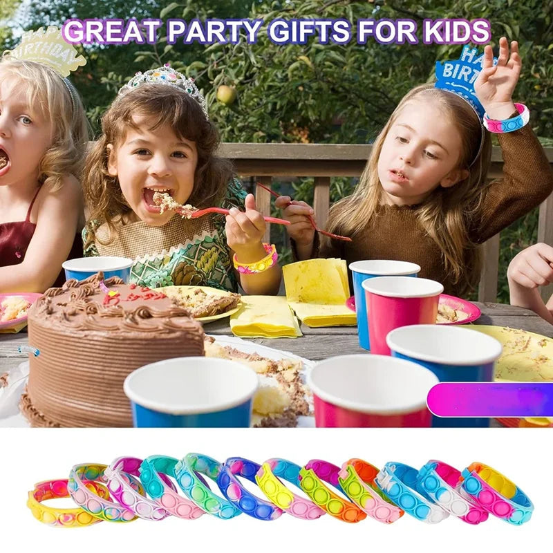 Bracelete Pop It Colorido – Brinquedo Sensacional para Crianças e Adolescentes