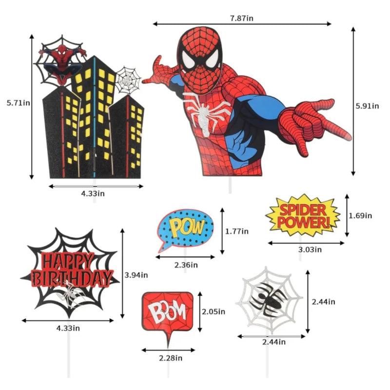 Topper de Bolo Homem-Aranha - Decoração Festa Infantil