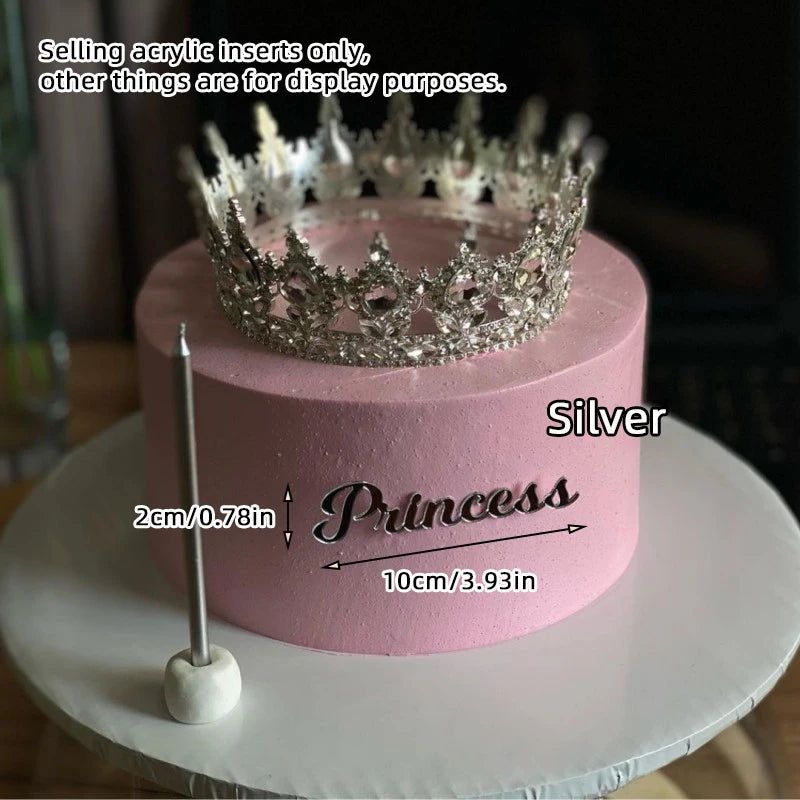 Topo de Bolo Princesa com Coroa - Decoração de Aniversário