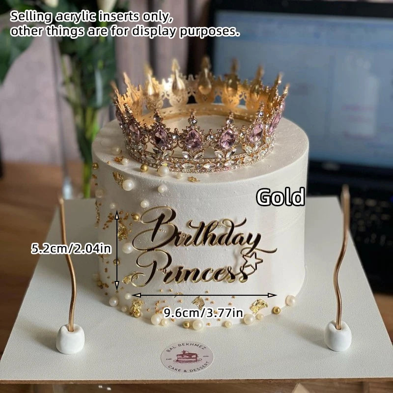 Topo de Bolo Princesa com Coroa - Decoração de Aniversário
