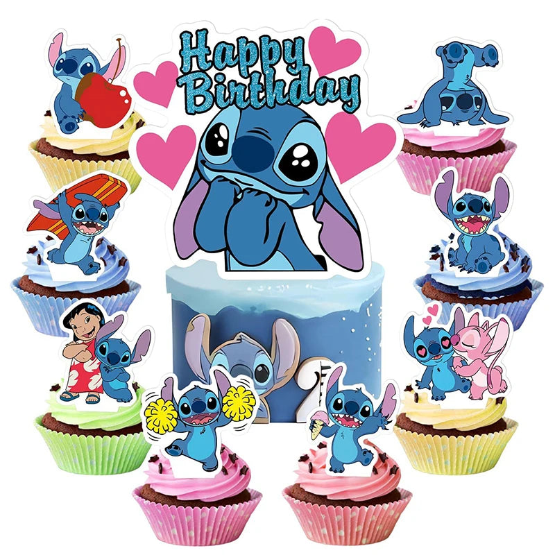 Topo de Bolo e Cupcake Stitch - Decoração Festa Infantil