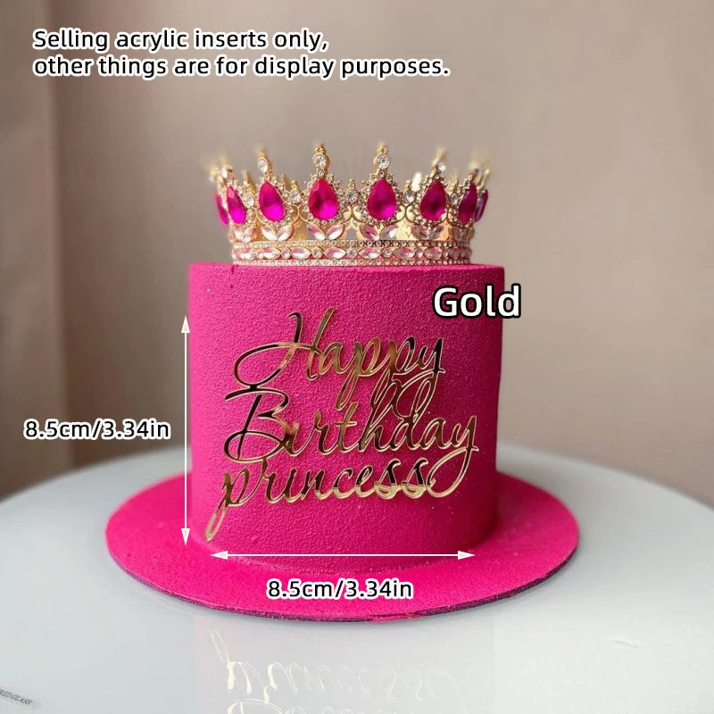 Topo de Bolo Princesa com Coroa - Decoração de Aniversário