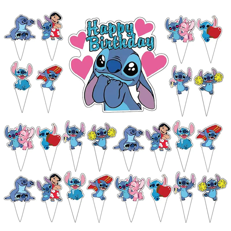 Topo de Bolo e Cupcake Stitch - Decoração Festa Infantil