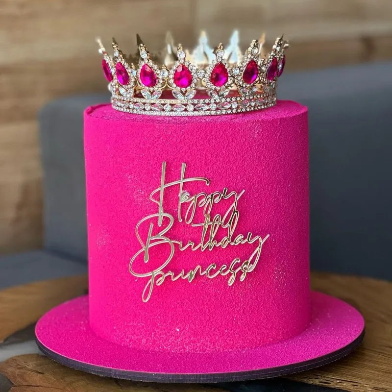 Topo de Bolo Princesa com Coroa - Decoração de Aniversário