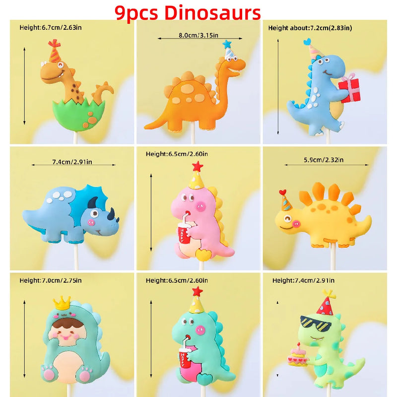 Topper de Bolo Dinossauro com Arco-Íris - Festa Infantil