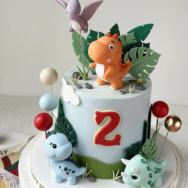 Topo de Bolo Dinossauro com Balões - Festa Infantil