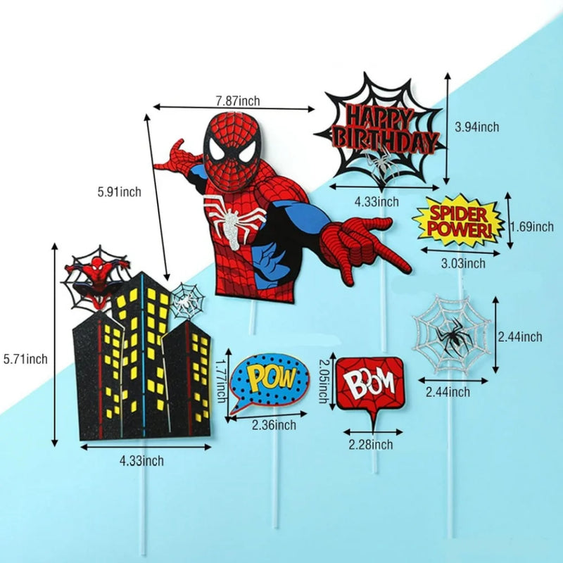 Topper de Bolo Homem-Aranha - Decoração Festa Infantil