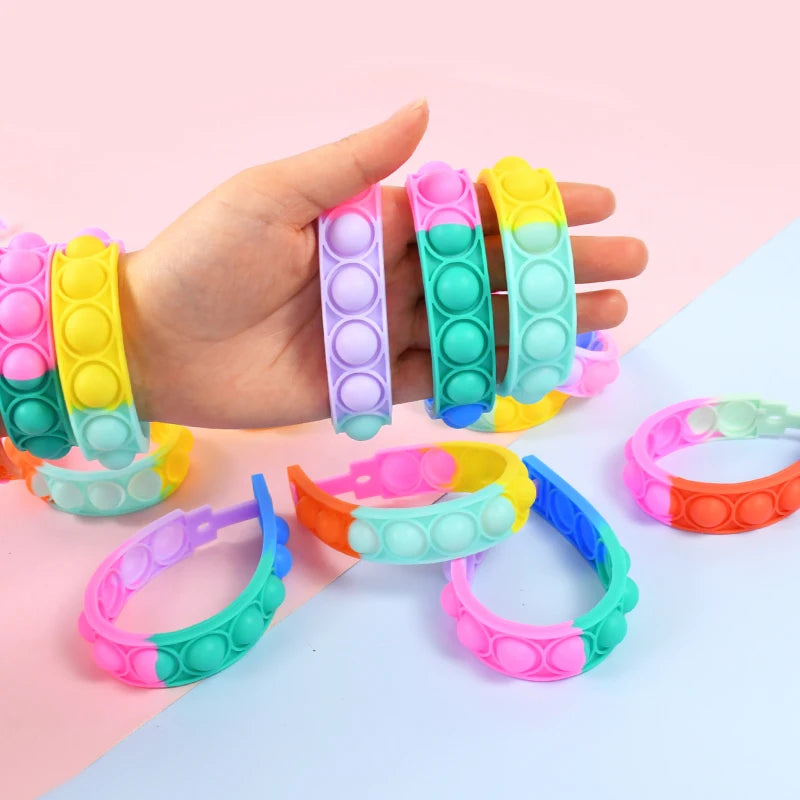 Bracelete Pop It Colorido – Brinquedo Sensacional para Crianças e Adolescentes