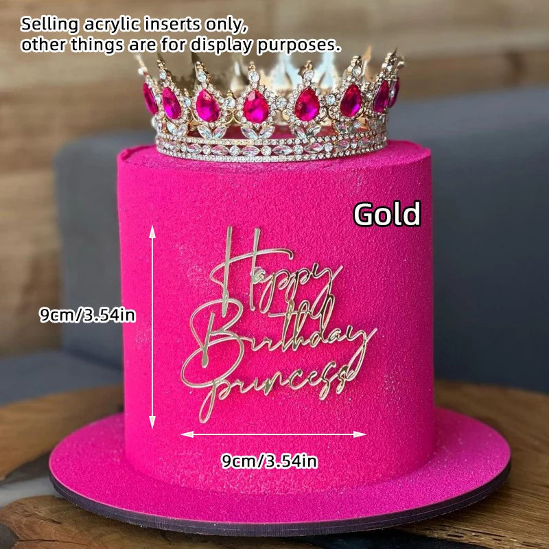 Topo de Bolo Princesa com Coroa - Decoração de Aniversário
