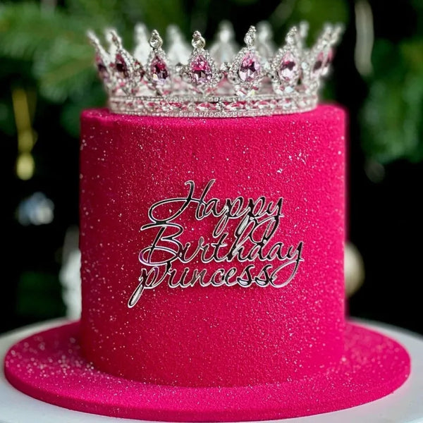 Topo de Bolo Princesa com Coroa - Decoração de Aniversário