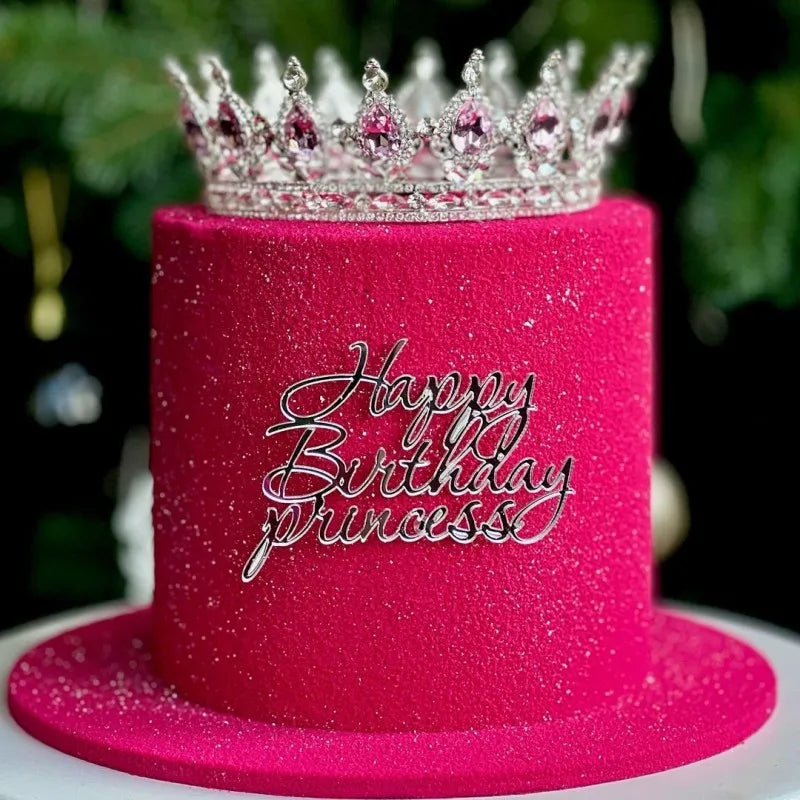 Topo de Bolo Princesa com Coroa - Decoração de Aniversário