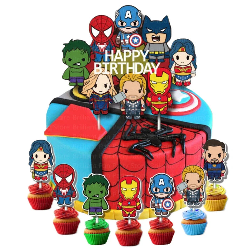 Topo de Bolo e Decoração Vingadores - Festa Infantil