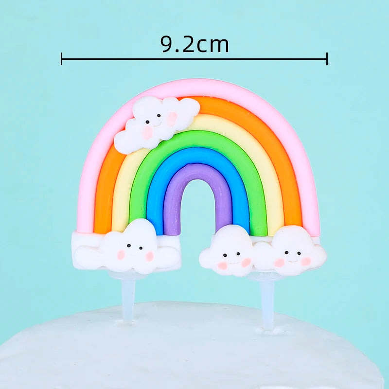 Topo de Bolo Unicórnio com Arco-Íris - Festa Infantil