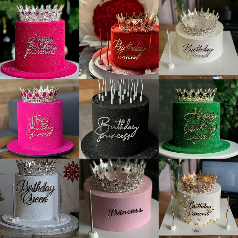 Topo de Bolo Princesa com Coroa - Decoração de Aniversário