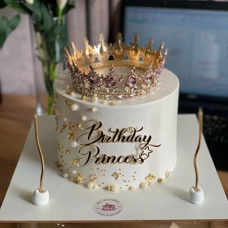 Topo de Bolo Princesa com Coroa - Decoração de Aniversário