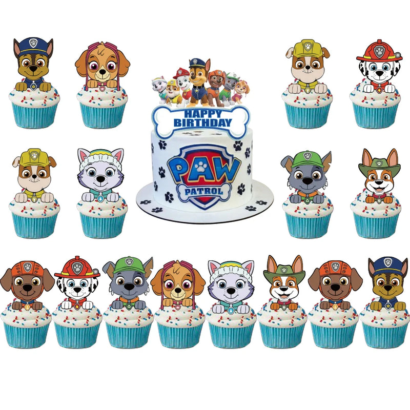 Topo de Bolo e Cupcake Patrulha Canina