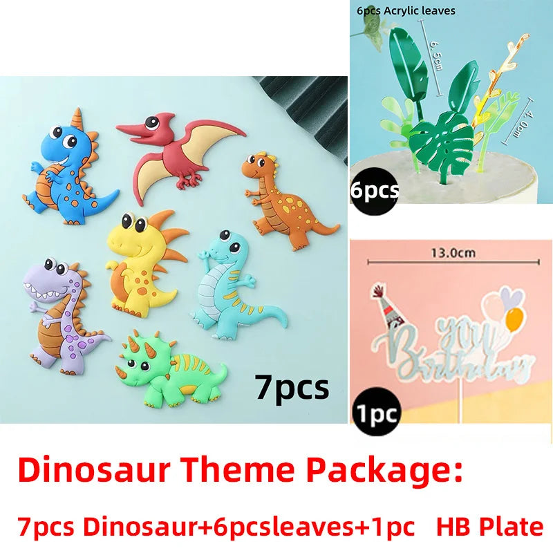 Topo de Bolo Dinossauro com Balões - Festa Infantil